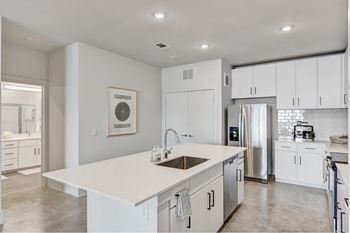 Quartz countertops throughout